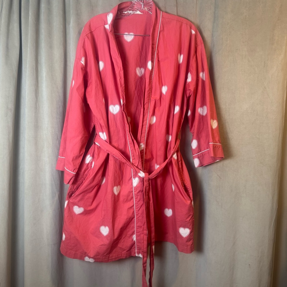 Printfresh Pink Heart-Patterned Pajamas Pink Robe… - image 2